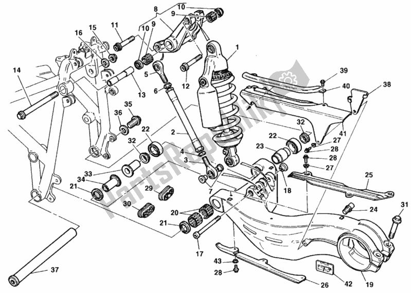 Toutes les pièces pour le 030 - Amortisseur Arrière du Ducati Superbike 916 Senna 1998